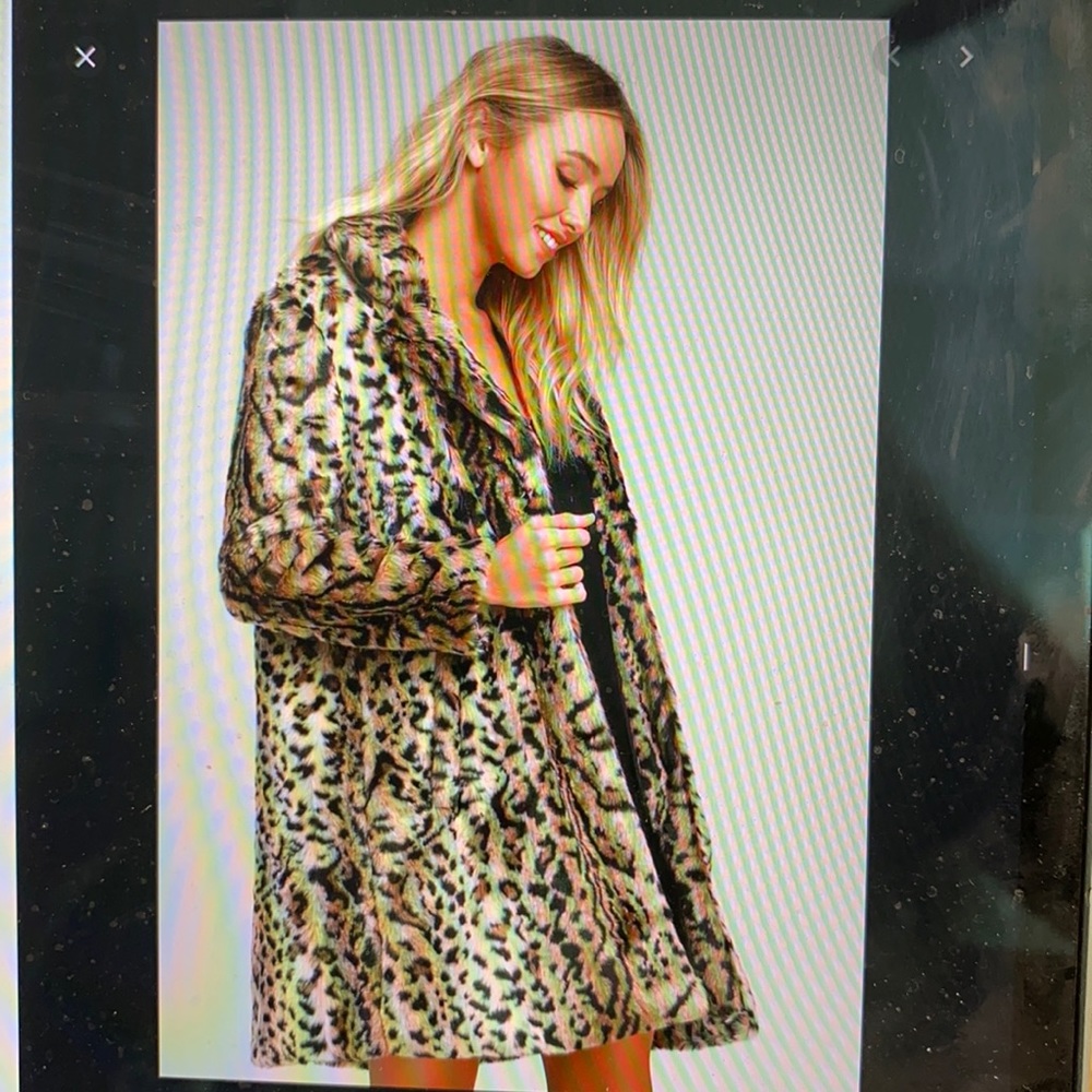 BB Dakota Bradshaw Leopard Print Faux Fur Coat